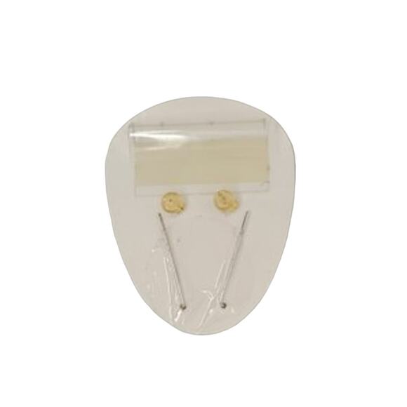 Double Pair Round Pave CZ Gold Plated .925 Cross Stud Bar Earring Pin - Picture 2 of 5